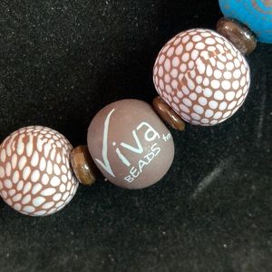 VIva beads blue fabric design